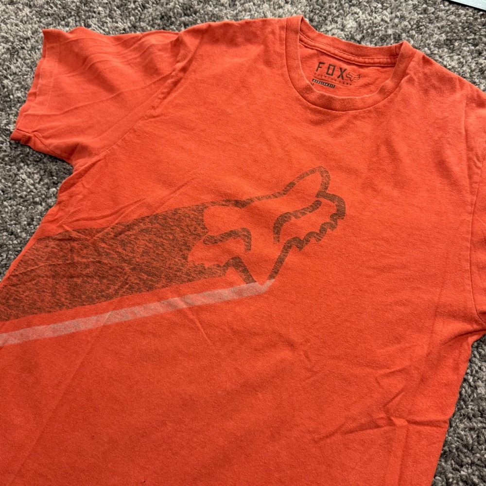 Motocross Fox Racing Graphic Tee Mens Orange Good Regular Fit Cotton M